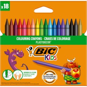 Resim Bic | Plastidecor Pastel Boya Seti, 18 Renk, Elleri Kirletmeyen, Canlı ve Dayanıklı Renkler 