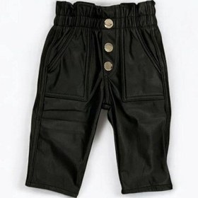 Resim Cuties Kız Çocuk Deri Şardonlu Tayt Pantolon-15044 Siyah 