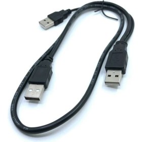 Resim PlatoonUSB Erkek Erkek Y Kablo 2 Li USB Kablo Erkek Erkek USB HDD Kablosu 