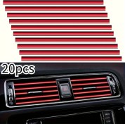 Resim Gateesat 20 Adet Kırmızı Yumuşak Ve Parlak Araç Kliması Havalandırma Bandı - Kolay Kurulum 