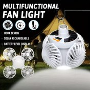 Resim 1 Adet Güneş/USB Şarjlı Çadır Lambası, 3 Modlu Taşınabilir LED Fan Işıklı Kamp Feneri, Kancalı Tasarım ve Güç Göstergeli Acil Durum Çalışma Lambaları, Katlanabilir Balıkçı Feneri, Hiking, Barbekü & Dış Mekan Aydınlatması İçin, Solar Kamp Lambaları, Hafif Fener, Güneş Enerjili Seçenek, Outdoor Tutkunları için Portatif Fener 