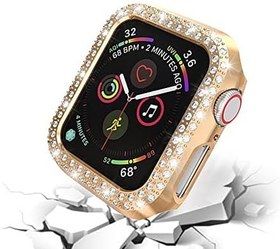 Resim Coverzone Akıllı Saat Ekran Koruyucu Apple Watch 4 42mm ile Uyumlu Ekran Koruyucu Kılıf, Ekran Koruyuculu TPU Kılıf, Sert Çerçeve Diamond Kapak Apple Watch 4 42mm Koruyucu Kılıf Rosegold 