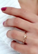 Resim OSESHOP Deniz Yıldızı Figürlü 925 Ayar Gümüş Rose Çıtır Yüzük 