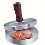 Resim 1 adet yapışmaz burger presi - Mükemmel pişmiş burgerler, peynir ve sebze için paslanmaz çelik et muffin presi | Grilling pişirme tepsisi ve açık hava pişirme için dayanıklı BBQ grill aracı, açık hava grilli aksesuarları 
