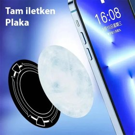 Resim Kont Memo Manyetik Metal Halka - Memo Telefon Soğutucu Uyumlu CX07-CX08 ve Manyetik Tüm MODELLER-(5775) 