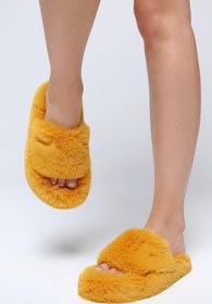 Resim Beyond Kadın Hardal Ekstra Yumuşak Tüylü Ev Terliği 3cm BYND01 - HARDAL / 