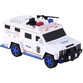 Resim Yifomall Çocuklar İçin Eğlenceli Parmak İzli, Şifreli, Işıklı Ve Müzikli Otomatik Para Biriktirme Kumbarası - Polis Arabası Şeklinde. 
