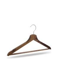 Resim Nyn Ahşap Askı M-002 Barlı Elbise Pantolon Askısı Ceviz Renk 6 Adet Kahverengi 