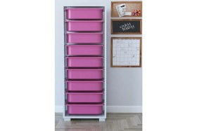 Resim Remaks 9 Sepetli Oyuncak Dolabı Çok Amaçlı Dolap - Pembe 