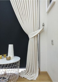 Resim Evdepo Home Kırık Beyaz Fon Perde Tek Kanat Beyaz 