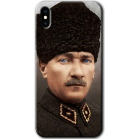 Resim Zipax iPhone x Kılıf Hd Desen Baskılı Arka Kapak - Başkomutan Atatürk 