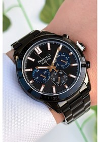 Resim Ferrucci Function Erkek Kol Saati, Çelik Kordon 3atm Suya Dayanıklı Siyah Sdfer167 Siyah 