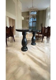 Resim Ahşap 2 Li Yan Sehpa Takımı Siyah Renk Mantar Sehpa Modeli Siyah 