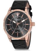 Resim Q&Q Siyah Rose Spor Deri Kordonlu Erkek Kol Saati 