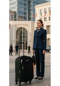 Resim Karizma Polo 5 Tekerli-çok Hafif-lüx Sedefli Kumaş Küçük Kabin Boy Valiz 55 Cm Siyah 