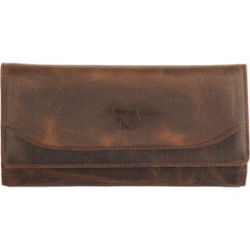 Resim Karalı Deri Hakiki Deri Unisex Portföy Cüzdanı Crazy Saks Bc481-10 