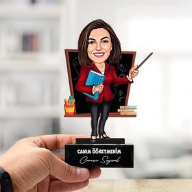 Resim Bilgili Öğretmenim Karikatürlü Esprili Biblo 