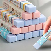 Resim 5 adet Şeker Renkli Çiçek Desenli Uzun Şerit Silgi Ultra Temiz Öğrenci Silgisi 
