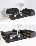 Resim Velura Home & Living Nola Koltuk Takımı 3+3+1+1 & Bazalı Yataklı Koltuk & Kanepe - Keten 