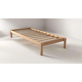 Resim Doğal Masif Ahşap Butik Karyola Naturel Başlıksız 60X120 cm 