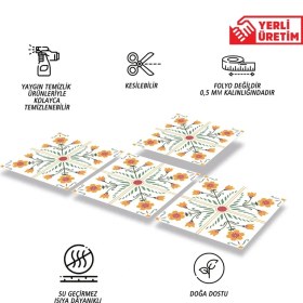 Resim Kendinden Yapışkanlı Portakal Çiçeği Desenli Pvc Karo 30X30 cm (33 Adet) 3 M² 