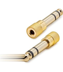 Resim 6.5 mm To 3.5 mm F Çevirici Enstruman Gitar Gold HDX1264 