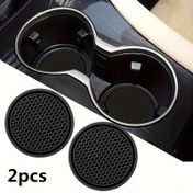 Resim 2 adet/4 adet Araba Bardak Tutucu Pedleri PVC Araba Pedleri Evrensel Otomobil Kaymaz Bardak Tutucu Pedleri 