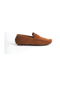 Resim Mubiano Hakiki Deri Erkek Süet Taba Loafer -mssr1277-tb Taba 