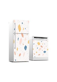 Resim Buzdolabı Ve Bulaşık Makinası Beyaz Eşya Sticker Kaplama Venedik Mermer 