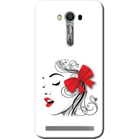 Resim Ceppare Asus Zenfone 2 Laser Kılıf ASUS_Z00ED ZE500KL 5.0inç Baskılı Silikon Kapak Kurdeleli Kız Face STK:560 