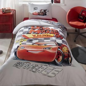 Resim Özdilek Disney Cars Fast Gri Tek Kişilik Ranforce %100 Pamuk Nevresim Takımı 160x220 
