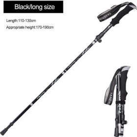 Resim Novahub Siyah Açık Taşınabilir Alüminyum Alaşımlı Teleskopik Kuzey Yürüyüş Batonu 250g Ultralight Yürüyüş Trekking Batonu Yürüyüş Baston Siyah 