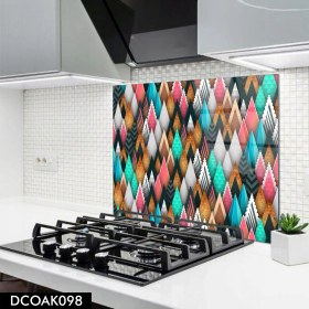 Resim Olinpa Cam Ocak Arkası Koruyucu | Renkli Desen 