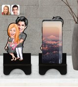 Resim Bk Gift Kişiye Özel Bebek Süprizi Karikatürlü Ahşap Biblo Telefon Standı-1 