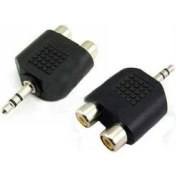 Resim Platoon 3.5 mm Stereo Erkek 2 Rca Dişi Aparat Stereo Rca Çevirici 