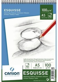 Resim Canson Sketch Pad Spiralli Sketch Defteri 100G A5 70 Yaprak 