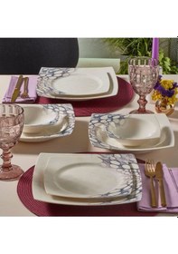 Resim Güral Porselen Caroline 24 Parça 6 Kişilik Yemek Takımı 3174 Krem 