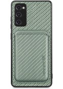 Resim Samsung Galaxy S21 Fe 5g Karbon Fiber Deri Kart Magsafe Manyetik Telefon Kılıfı 