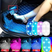 Resim 1 adet Manyetik, Kablosuz, USB Şarjlı, Dokunmatik LED Araba İç Mekan Ortam Işığı - Enerji Verimli, Acil Işık, Şarj Edilebilir Lityum Polimer Pil, Kapasite, ≤36V Çalışma Voltajı, Araba Zemin Matı için Mavi ve Mor LED Şeritler, Araba Zemin Matı Aydınlatması | Modern Araba Dekoru | USB Şarjlı Işık, Araba Zemin Matı 