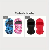 Resim Turcoshop11 2 Adet Balakava Uv Koruma Nefes Alabilir Polyester Tam Yüz Maske Esnek Atv Kapüşon Kamuflaj Pembe Mavi Siyah Kırmızı 