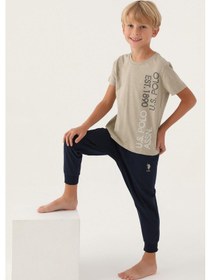 Resim U.s. Polo Assn. 1702 Lisanslı Straight Haki Erkek Çocuk Pijama Takımı 001 
