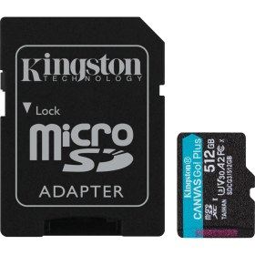 Resim Kingston SDCG3-512GB 512GB microSDXC Canvas Go Plus 170R A2 U3 V30 Card + ADP Hafıza Kartı 