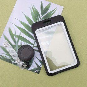 Resim 1 adet Geri Çekilebilir Kart Kılıfı, Modern Trendy Öğrenci Aksesuarları Öğle Kartı Otobüs Kartı Öğrenci Kimliği ve Ofis Malzemeleri Çalışma Etiketi Göğüs Etiketi 