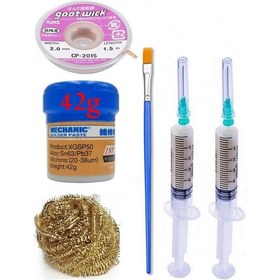 Resim Mechanic Krem Lehim 183 C 42g Flux Lehim Toplama Cp-2015 Emme Teli 2,0mm Havya Uç Temizleme Set01 