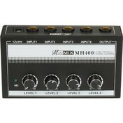 Resim Neevoyu 4 Girişli Mini Mikser - Metal Kasa, Ses Seviyesi Ayarlı, Mikrofon Enstrüman Hub, 1/4" Ts, 100-240v Avrupa Şarjı 10" 