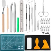 Resim 27 Parça Vinil El Sanatları Çıkarma Aracı Tam Scrapbook Aracı Seti, Kesme Matı ve Çıkarma Aracı Kiti Dahil DIY Sanat Aracı Hassas Vinil Çıkarma Aracı Kiti 