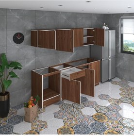 Resim Kenzlife Hazır Mutfak Seti Nayakan Cvz 240 Cm Genişlik Üst Tezgahsız Ankastre Fırın Modüllü 