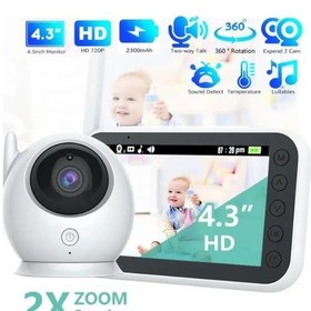 Resim Ape Lcd Ekranlı Gece Görüşlü Bebek Monitörü Bebek Izleme Kamerası Oda Sıcaklığı Kontrollü Kablosuz 