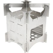 Resim Trendooze Homyl Paslanmaz Çelik Kamp Sobası, 20x16.5cm, Kolay Katlanır, Mutfak Aksesuarı 