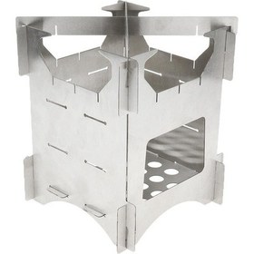 Resim Trendooze Homyl Paslanmaz Çelik Kamp Sobası, 20x16.5cm, Kolay Katlanır, Mutfak Aksesuarı 